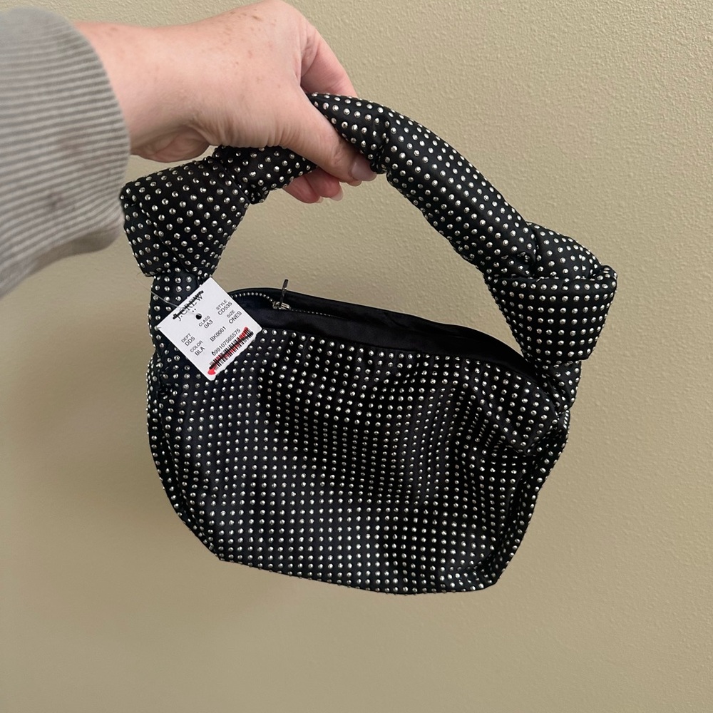 J. Crew Black with silver studs small bag
